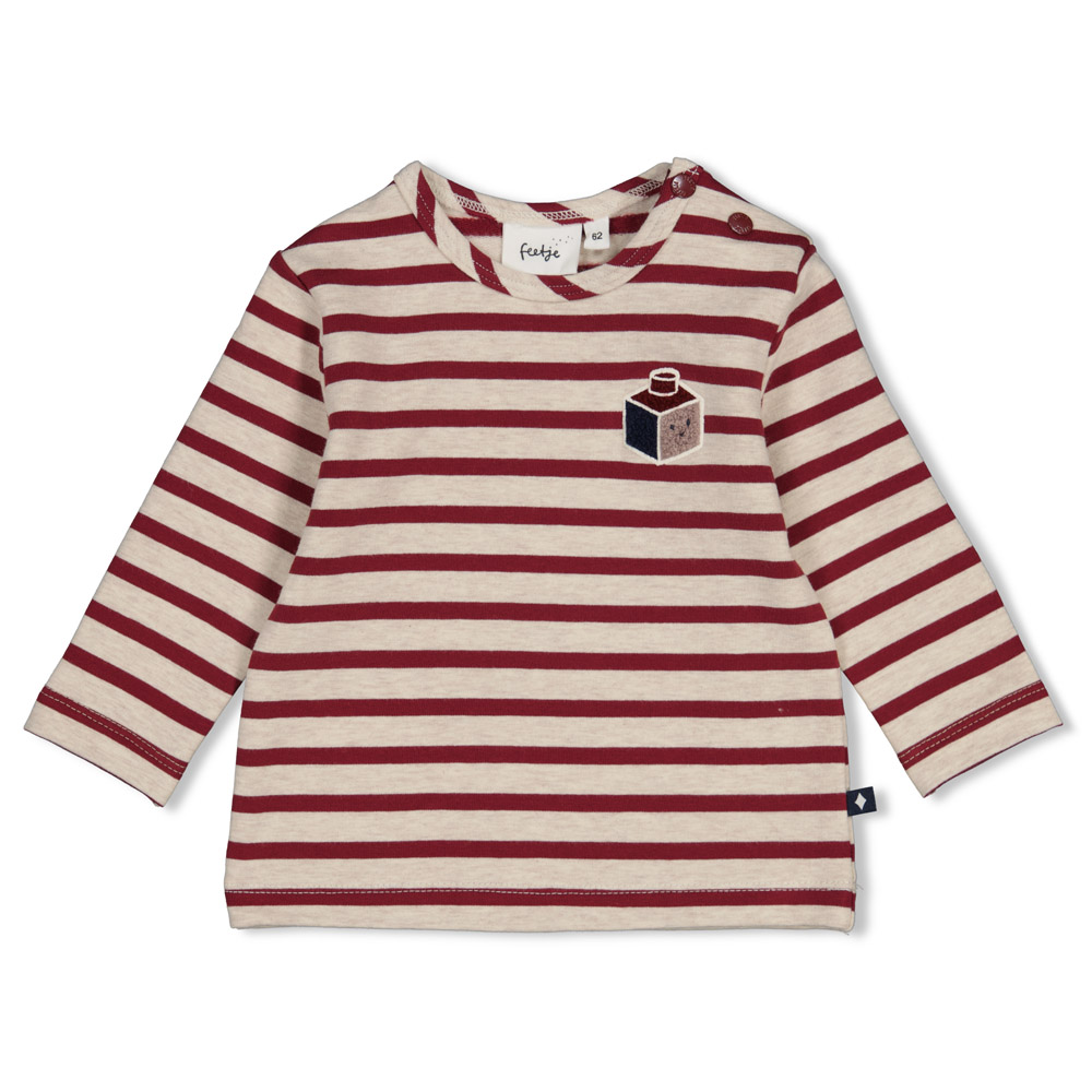 Feetje Longsleeve streep - Bordeaux