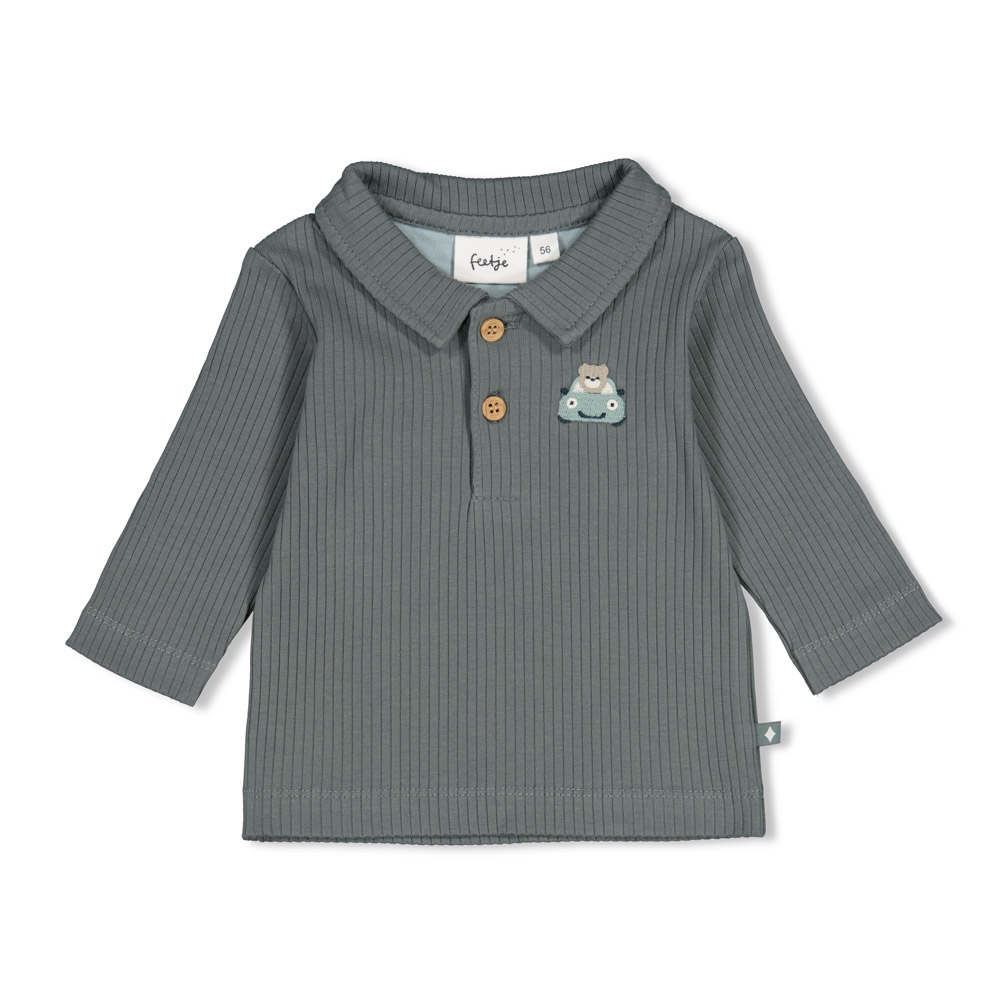 Feetje Polo rib - Zeegroen