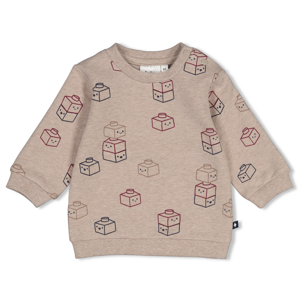 Feetje Sweater AOP - Taupe melange