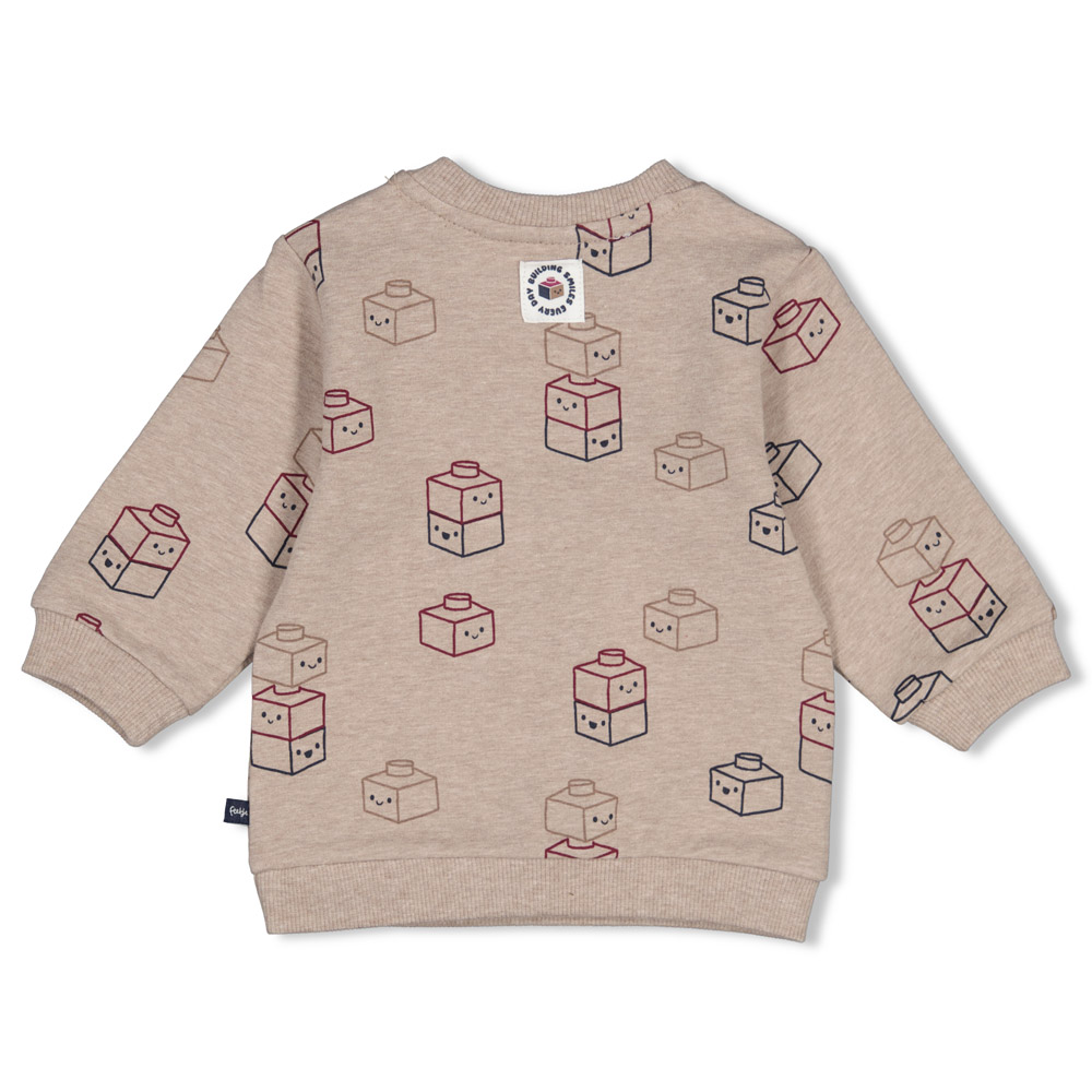 Feetje Sweater AOP - Taupe melange