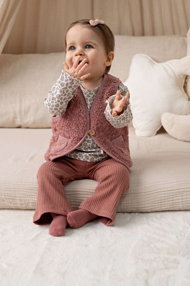 Feetje Teddy gilet - Mauve