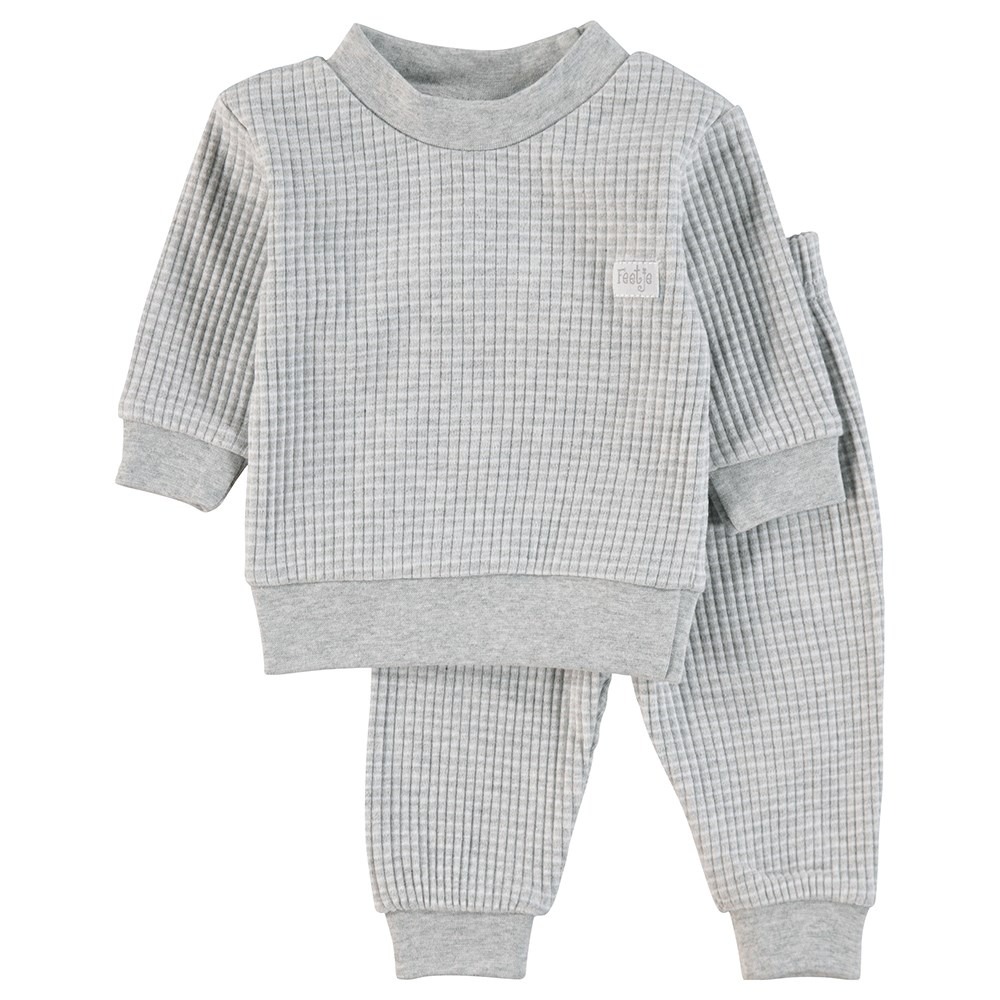 Feetje wafel pyjama - Grey Melange