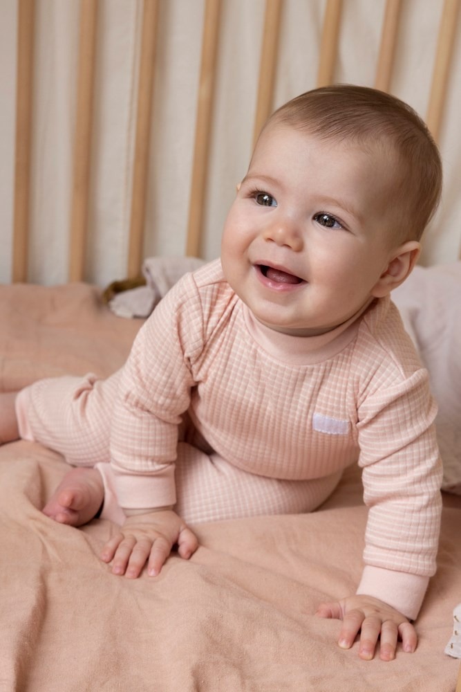 Feetje wafel pyjama - Old Pink