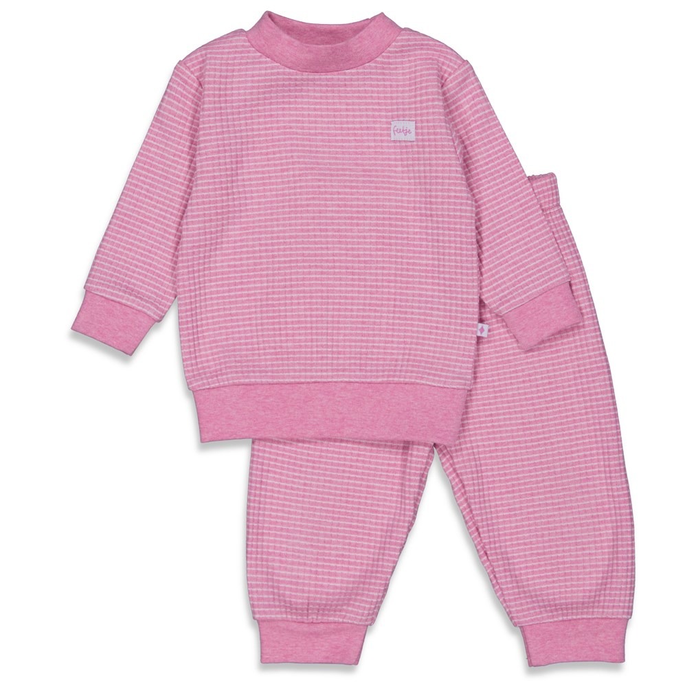 Feetje wafel pyjama - Pink Melange