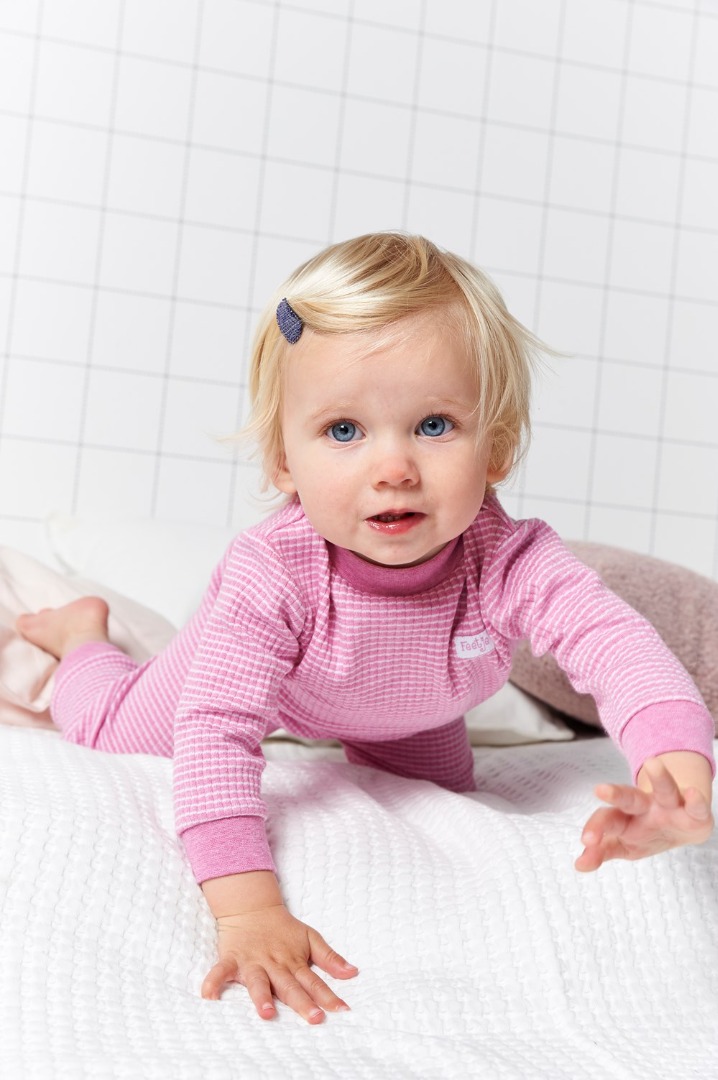 Feetje wafel pyjama - Pink Melange