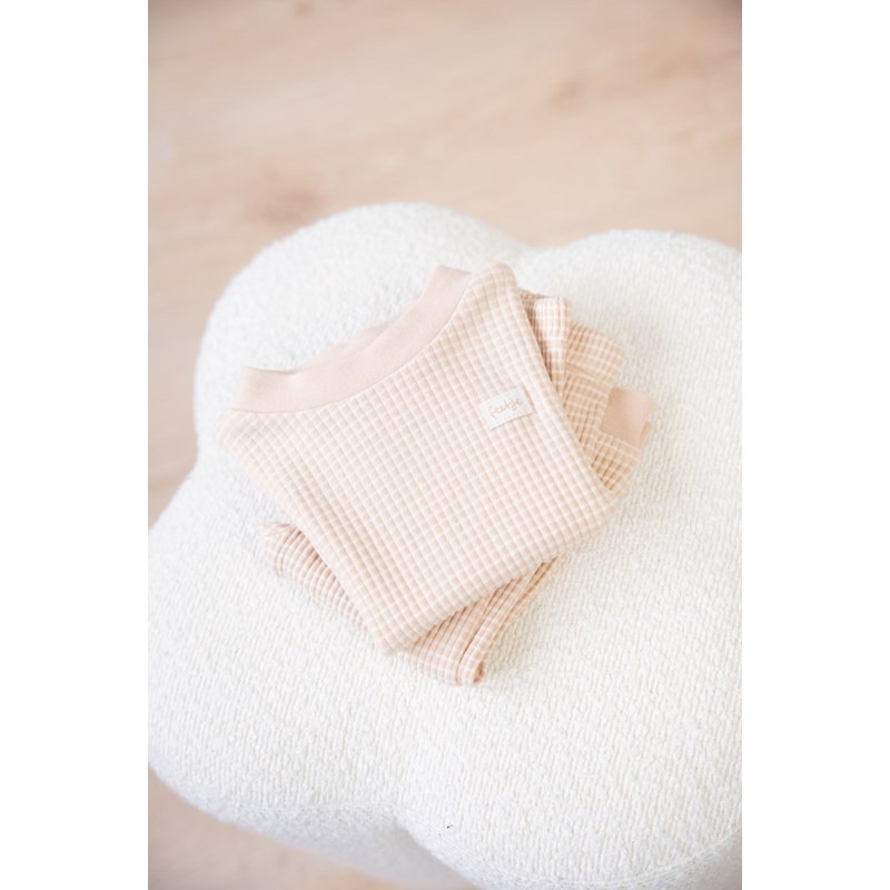 Feetje wafel pyjama - Sand