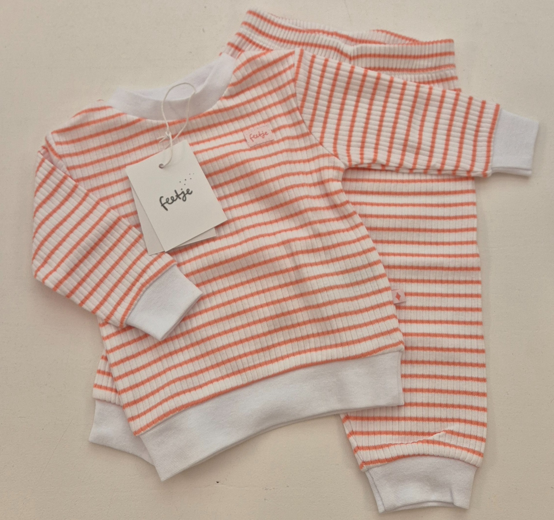 Feetje wafel pyjama - Terra Pink