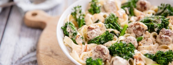 Tenderstem® broccoli Tagliatelle with Creamy Sausage & Fennel Seed Sauce