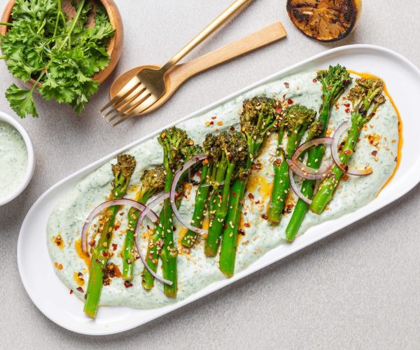 Grilled Tenderstem® broccoli with Herbed Yoghurt