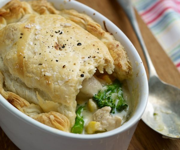 Tenderstem® broccoli, Shallot, Sweetcorn & Tarragon Chicken Pot Pie