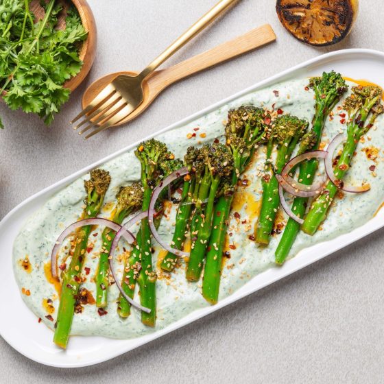 Grilled Tenderstem® broccoli with Herbed Yoghurt