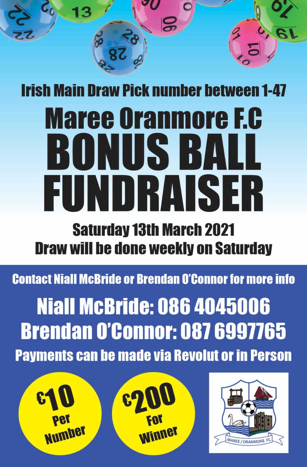 MAFC April 2024 Bonus Ball Mountcollins AFC