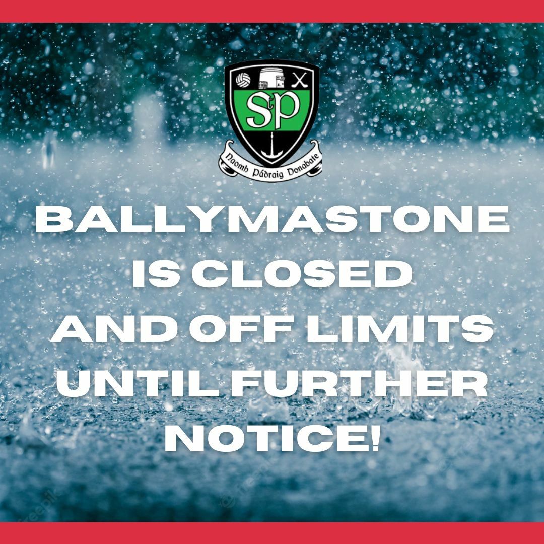 St Pats Donabate Ballymastone is closed until further notice