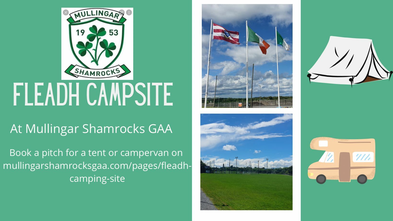 Mullingar Shamrocks Book Your Campervan or Camping Space for Fleadh 2023