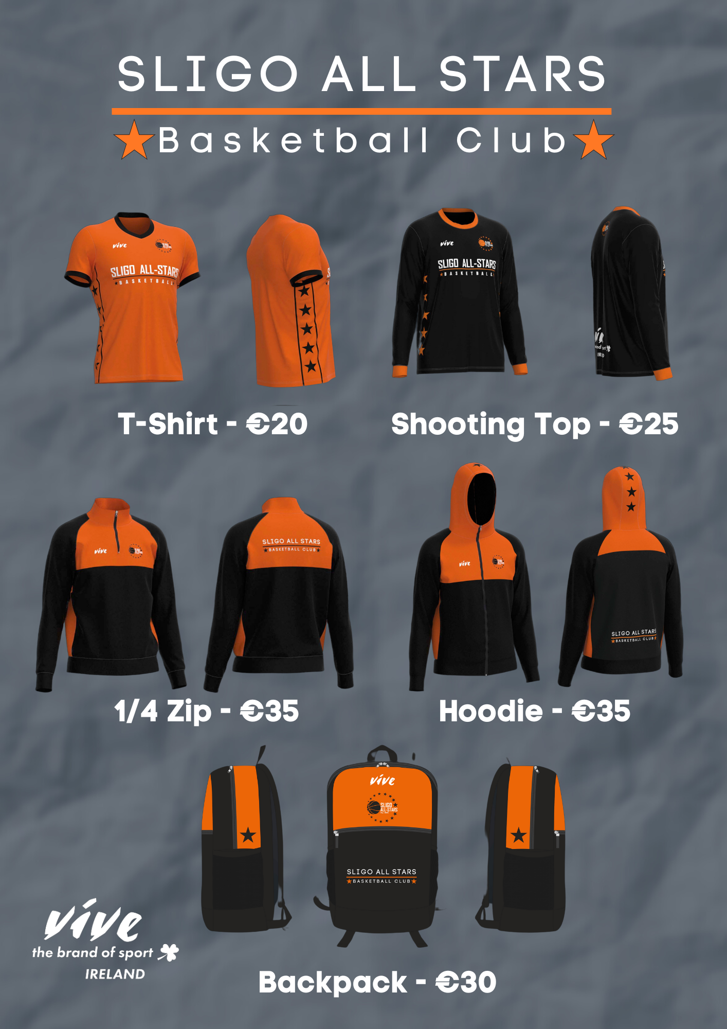 Sligo All Stars Basketball Club Club Merchandise Available to order