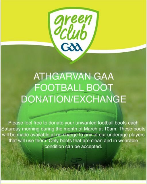 Athgarvan GAA & LGFA Club Athgarvan GAA & LGFA Football Boot Donations