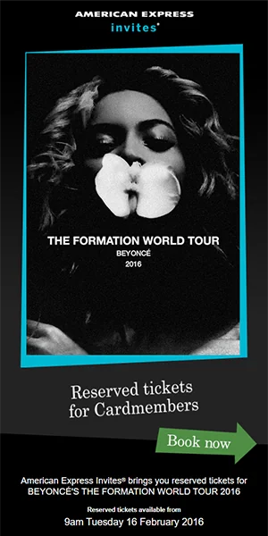 American Express Beyoncé Presale Email — HTML email development