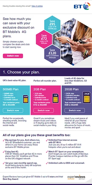 BT Spring Campaign Email — HTML email development
