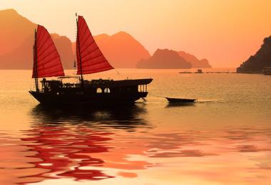 Halong Bay at sunset