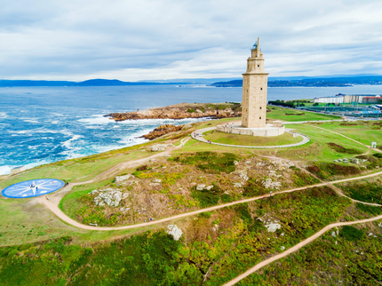 The Tower of Hercules, an ancient Roman lighthouse in La Coruna, Spain