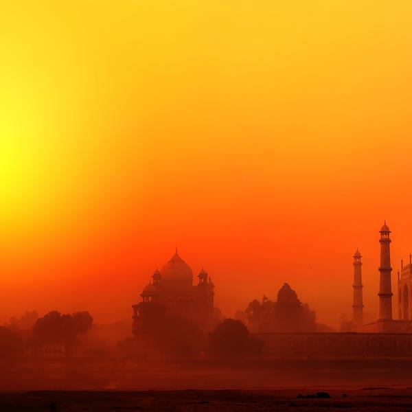 Sunset at the Taj Mahal, India