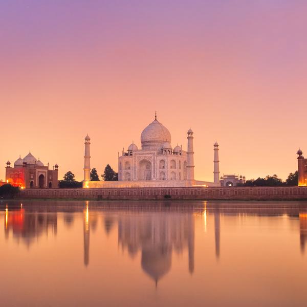 Taj Mahal at sunset in Agra