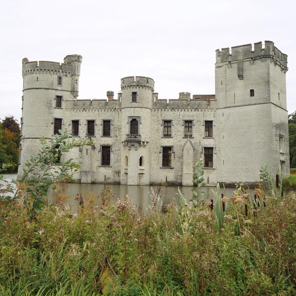 Ruins of castle in the Meise Botanic garden Belgium