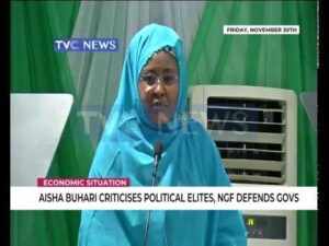 Aisha-Buhari-criticises-political-elites-NGF-defends-govs