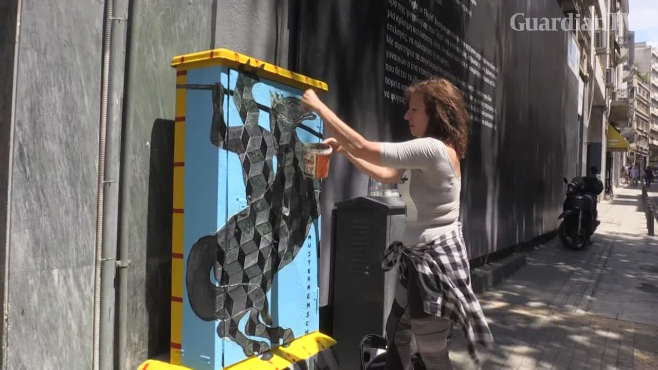 Artists-in-Athens-revamp-telephone-exchange-boxes