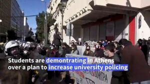 Athens-students-clash-with-police-over-university-policing-plan