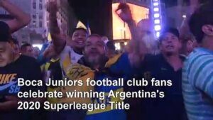 Boca-Juniors-football-fans-celebrate-Argentina-Superleague-win