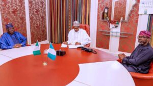 Buhari-Lawan-Gbajabiamila-meet-in-Abuja-over-insecurity