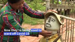 Cambodians-use-scarecrows-to-ward-off-coronavirus
