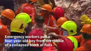 Four-year-old-boy-is-rescued-after-building-collapse-in-India