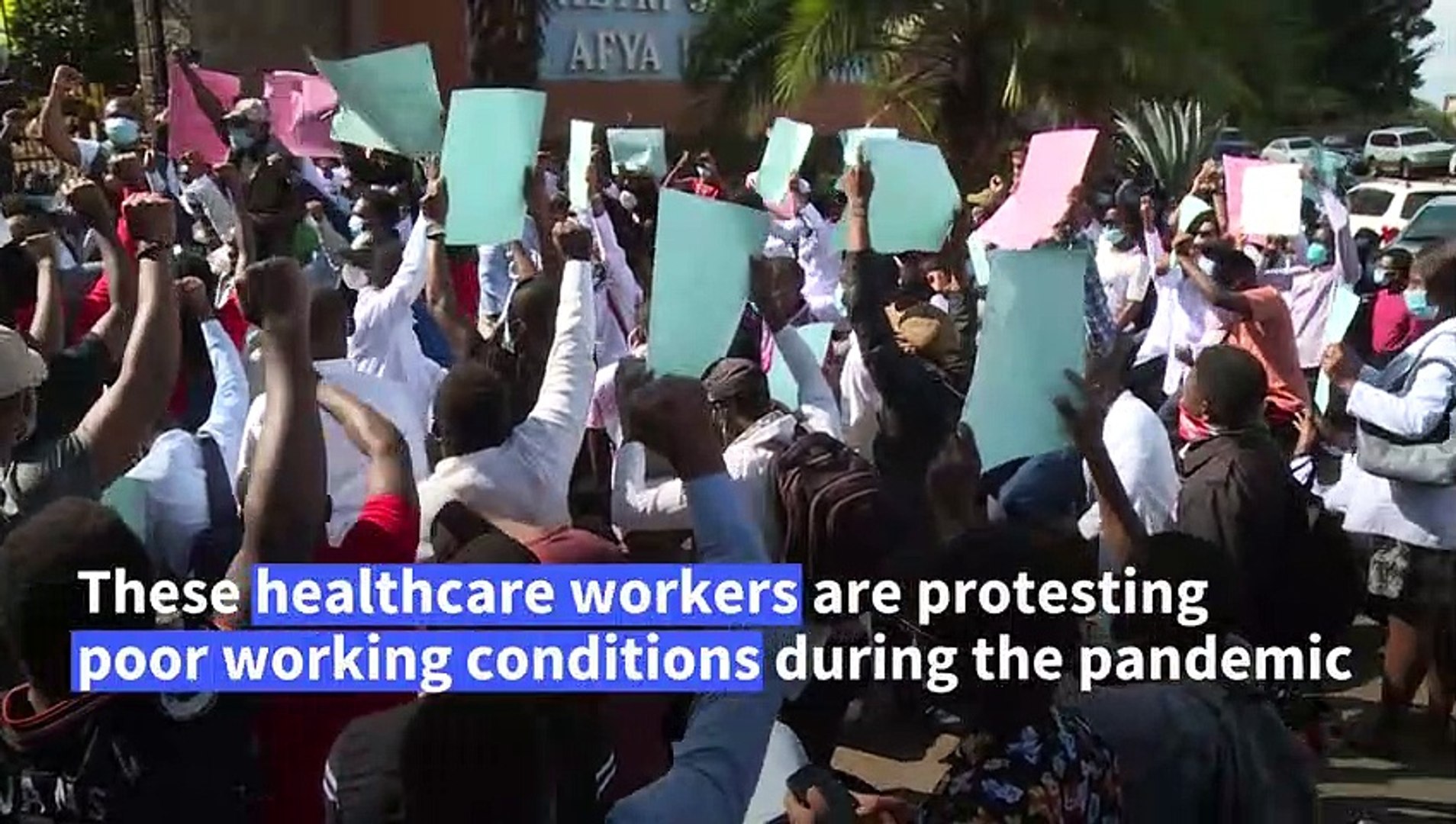 Kenyan-healthcare-workers-protest-poor-working-conditions-lack-of-PPE
