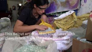 Lebanese-artist-makes-glass-sculptures-from-Beirut-port-explosion-debris