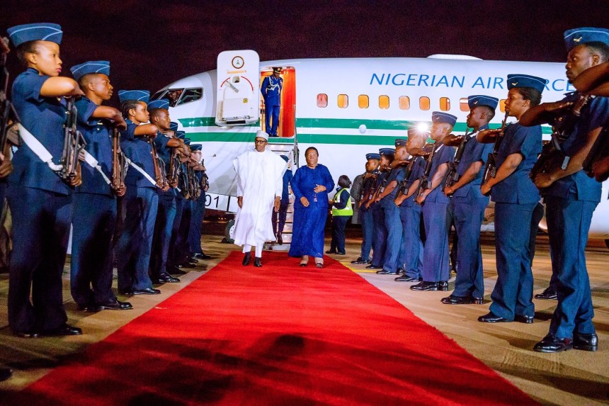 President-Buhari-arrives-in-South-Africa