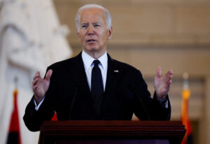 FILE PHOTO: U.S. President Biden addresses at the U.S. Holocaust Memorial Museum’s Annual Days of Remembrance ceremony, in Washington