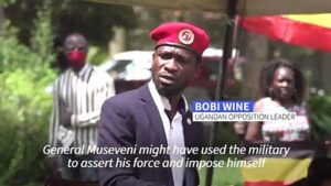 Uganda-opposition-leader-Bobi-Wine-addresses-supporters-after-troops-withdraw-from-his-house