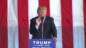 Trump bashes “crooked Hillary”