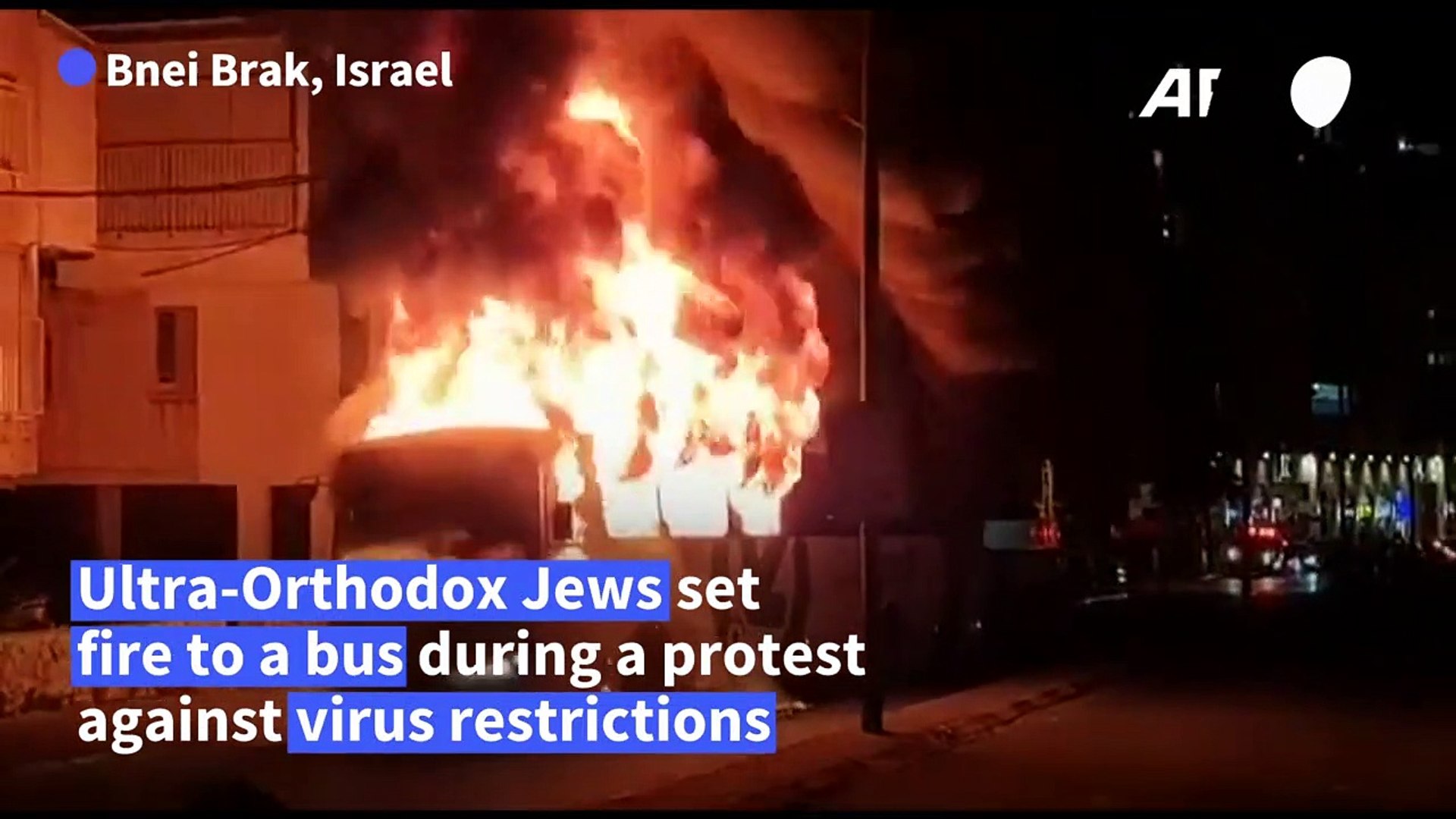 Israeli-Haredis-torch-bus-amid-heightened-lockdown-tensions