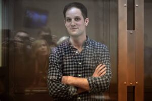 WSJ reporter Evan Gershkovich reacts to jail sentence