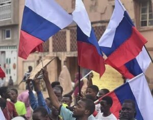 Police in Nigeria arrest protesters flying Russian flags