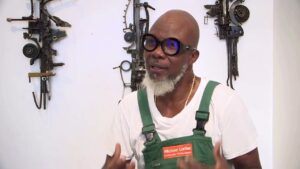 This Beninese artist transforms scrap metal into sculptures