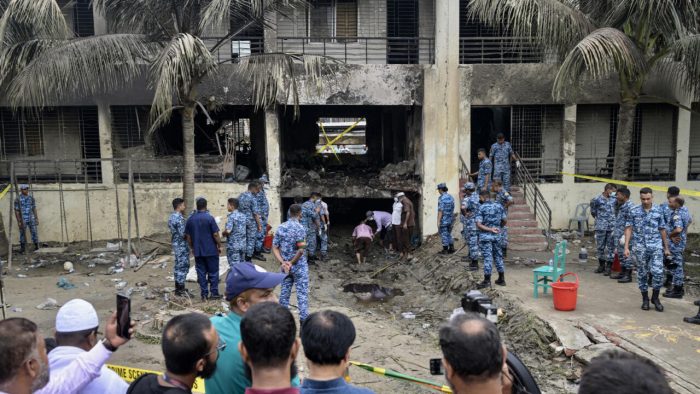 Bangladeshi military plane crashes into school