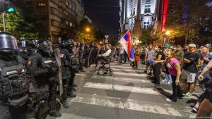 Serbia’s anti-corruption protesters clash with riot police