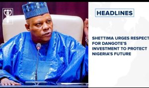 Shettima urges respect for Dangote’s investment to protect Nigeria’s future and more