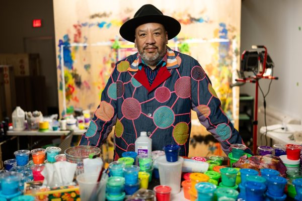 Jeffrey Gibson invites us into a luminous, layered world of art