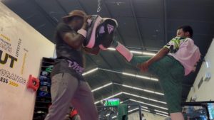 Young Nigerian getting a kick out of Taekwondo