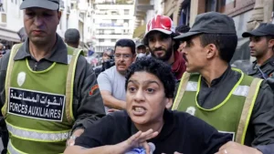 No, this footage does not show a woman assaulted by police in Morocco’s GenZ 212 Protests